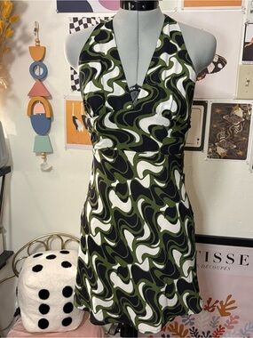 Cotton Candy LA NWT Retro Swirl Halter Mini Dress